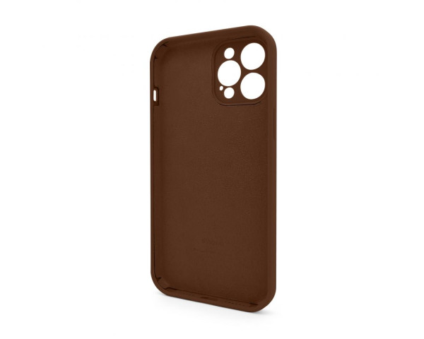 Чехол Full Silicone Case для Apple iPhone 12 Pro Max dark brown (75) закрытая камера