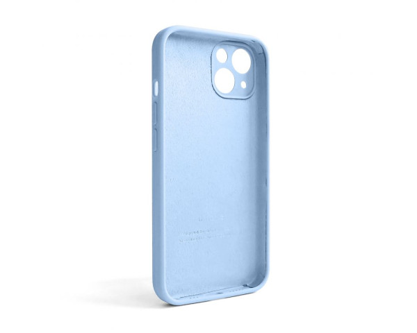 Чехол Full Silicone Case для Apple iPhone 13 light blue (05) закрытая камера (без логотипа)