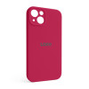 Чехол Full Silicone Case для Apple iPhone 13 rose red (37) закрытая камера