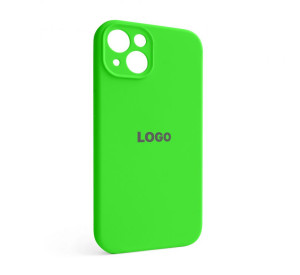 Чехол Full Silicone Case для Apple iPhone 13 shiny green (40) закрытая камера