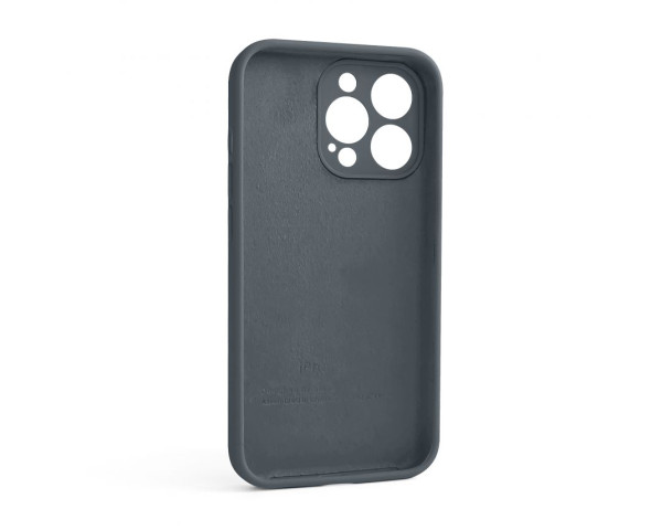 Чехол Full Silicone Case для Apple iPhone 13 Pro dark grey (15) закрытая камера (без логотипа)