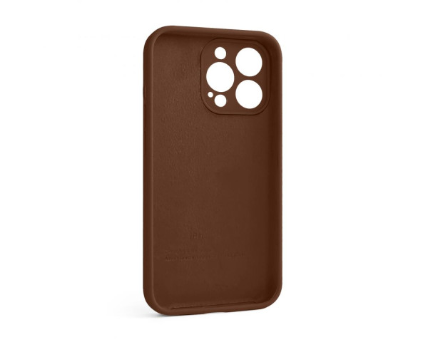 Чехол Full Silicone Case для Apple iPhone 13 Pro dark brown (75) закрытая камера