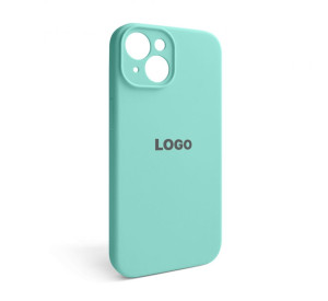 Чехол Full Silicone Case для Apple iPhone 14 sea blue (21) закрытая камера