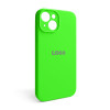 Чехол Full Silicone Case для Apple iPhone 14 shiny green (40) закрытая камера
