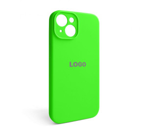 Чехол Full Silicone Case для Apple iPhone 14 shiny green (40) закрытая камера