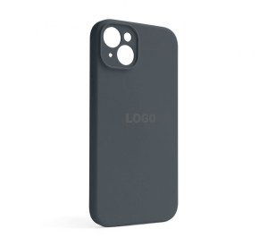 Чехол Full Silicone Case для Apple iPhone 14 Plus dark grey (15) закрытая камера