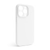 Чехол Full Silicone Case для Apple iPhone 14 Pro white (09) закрытая камера (без логотипа)
