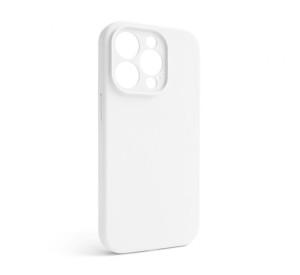 Чехол Full Silicone Case для Apple iPhone 14 Pro white (09) закрытая камера (без логотипа)