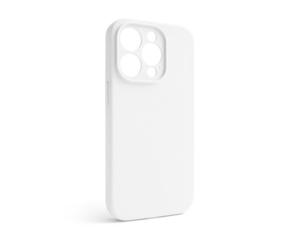 Чехол Full Silicone Case для Apple iPhone 14 Pro white (09) закрытая камера (без логотипа)