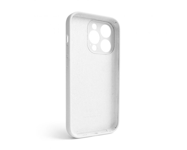 Чехол Full Silicone Case для Apple iPhone 14 Pro white (09) закрытая камера (без логотипа)