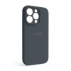 Чехол Full Silicone Case для Apple iPhone 14 Pro dark grey (15) закрытая камера