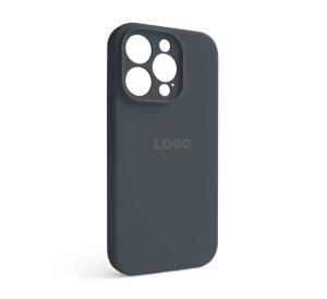 Чехол Full Silicone Case для Apple iPhone 14 Pro dark grey (15) закрытая камера