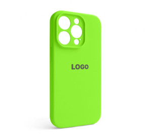 Чехол Full Silicone Case для Apple iPhone 14 Pro shiny green (40) закрытая камера
