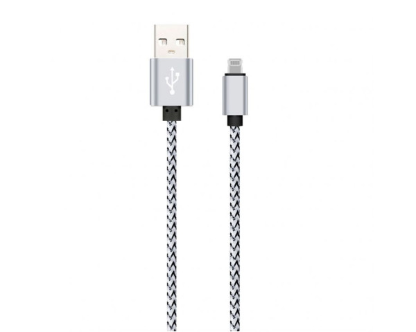 Кабель USB WALKER C520 Lightning white/black