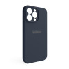 Чехол Full Silicone Case для Apple iPhone 14 Pro Max dark blue (08) закрытая камера