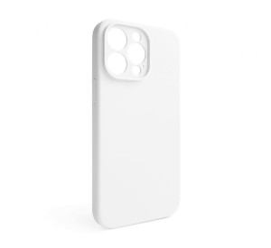 Чехол Full Silicone Case для Apple iPhone 14 Pro Max white (09) закрытая камера (без логотипа)