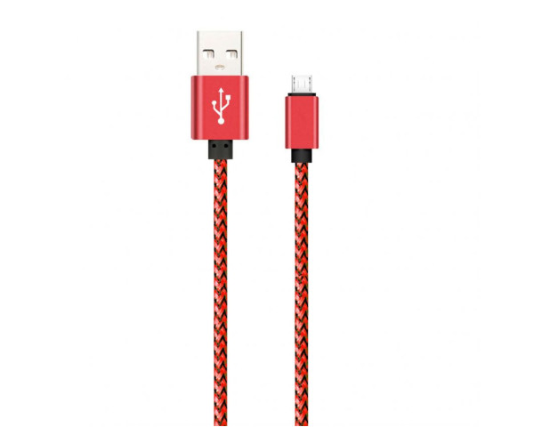 Кабель USB WALKER C520 Micro red/black