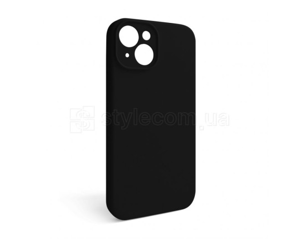 Чехол Full Silicone Case для Apple iPhone 15 black (18) закрытая камера (без логотипа)