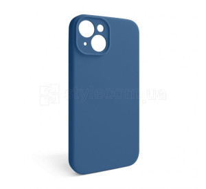 Чехол Full Silicone Case для Apple iPhone 15 navy blue (20) закрытая камера (без логотипа)