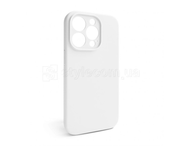 Чехол Full Silicone Case для Apple iPhone 15 Pro white (09) закрытая камера (без логотипа)