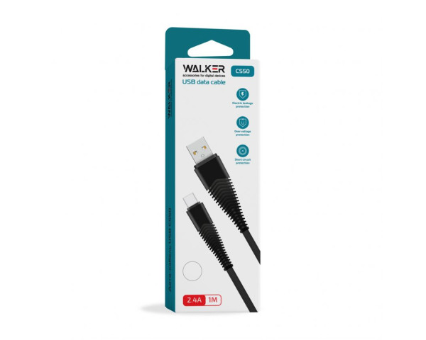 Кабель USB WALKER C550 Lightning black