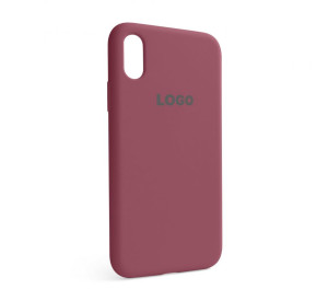 Чохол Full Silicone Case для Apple iPhone X, Xs maroon (42)