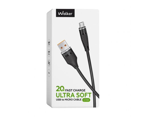 Кабель USB WALKER C735 Micro black