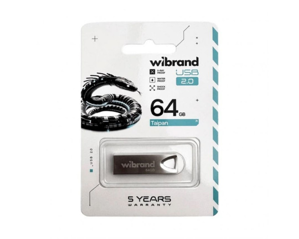 Флеш-пам'ять USB Wibrand Taipan 64GB USB 2.0 silver