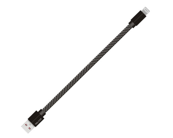 Кабель USB WALKER C755 Lightning короткий black