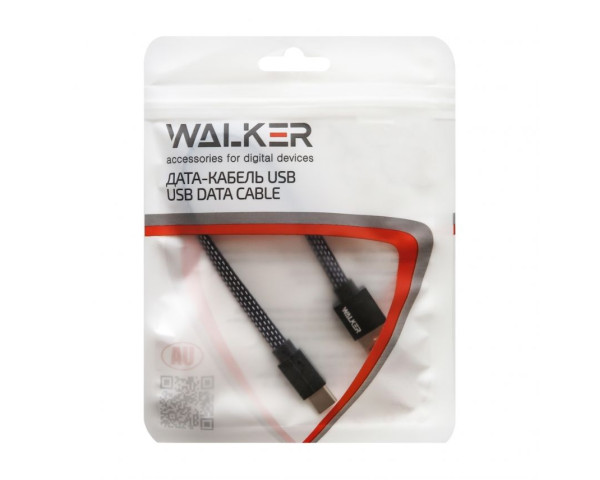 Кабель USB WALKER C755 Type-C короткий black