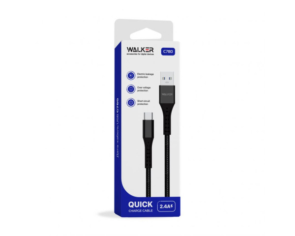 Кабель USB WALKER C780 Type-C black