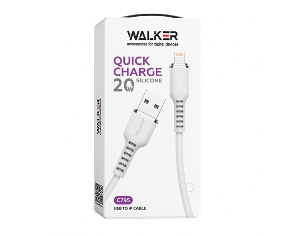 Кабель USB WALKER C795 Lightning white