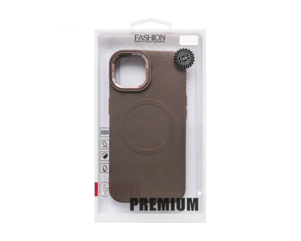 Чохол з функцією MagSafe Textured для Apple iPhone 16 Pro Max brown (02)