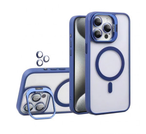 Чохол з функцією MagSafe для Apple iPhone 17 з підставкою та захистом для камер dark blue (04)