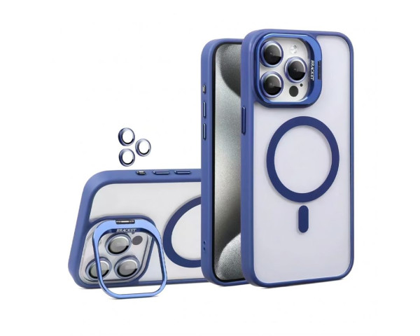Чохол з функцією MagSafe для Apple iPhone 17 з підставкою та захистом для камер dark blue (04)