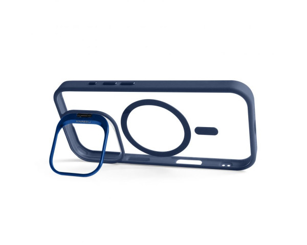 Чохол з функцією MagSafe для Apple iPhone 17 з підставкою та захистом для камер dark blue (04)