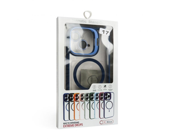Чохол з функцією MagSafe для Apple iPhone 17 з підставкою та захистом для камер dark blue (04)