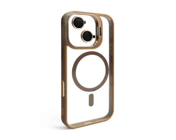 Чохол з функцією MagSafe для Apple iPhone 17 з підставкою та захистом для камер gold brown (09)