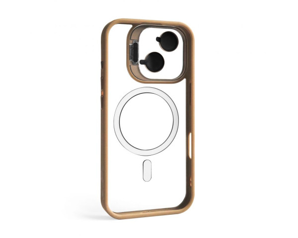 Чохол з функцією MagSafe для Apple iPhone 17 з підставкою та захистом для камер gold brown (09)