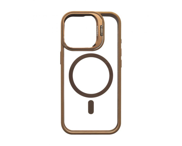 Чохол з функцією MagSafe для Apple iPhone 17 з підставкою та захистом для камер gold brown (09)