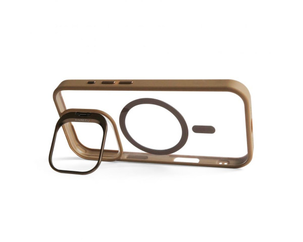 Чохол з функцією MagSafe для Apple iPhone 17 з підставкою та захистом для камер gold brown (09)