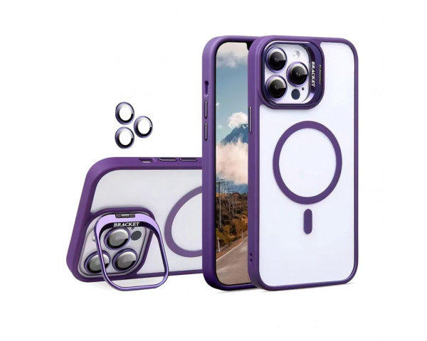 Чохол з функцією MagSafe для Apple iPhone 17 Air з підставкою та захистом для камер violet (02)