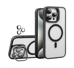 Чохол з функцією MagSafe для Apple iPhone 17 Air з підставкою та захистом для камер black (03)