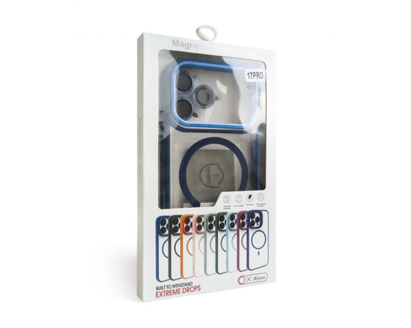 Чохол з функцією MagSafe для Apple iPhone 17 Pro з підставкою та захистом для камер dark blue (04)