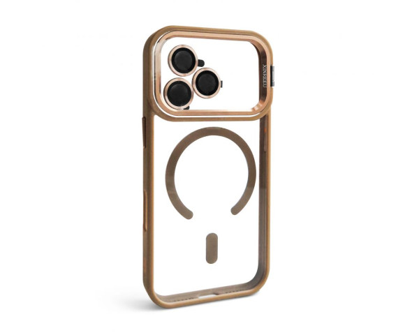 Чохол з функцією MagSafe для Apple iPhone 17 Pro з підставкою та захистом для камер gold brown (09)