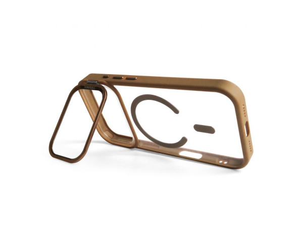 Чохол з функцією MagSafe для Apple iPhone 17 Pro з підставкою та захистом для камер gold brown (09)