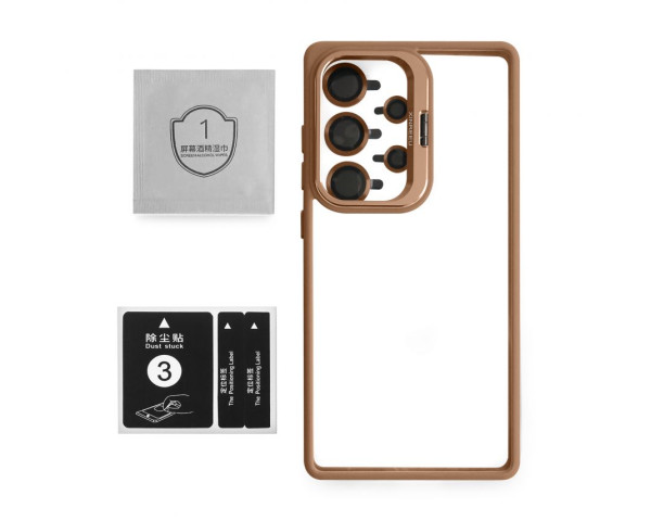 Чохол для Samsung Galaxy S25 Ultra/S938 (2025) з підставкою та захистом для камер gold brown (9)