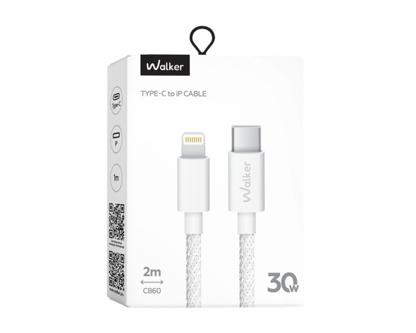 Кабель USB WALKER C860 Type-C to Lightning 2м white