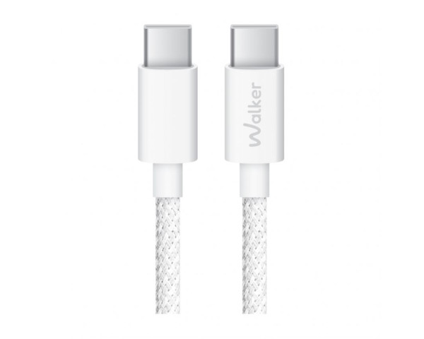 Юсб кабель usb шнур тайпсі type c тайп сі для айфона швидкої зарядки телефона планшета айфон дріт передавання даних WALKER C860 60 W 1 м білий з підтримкою quick charge