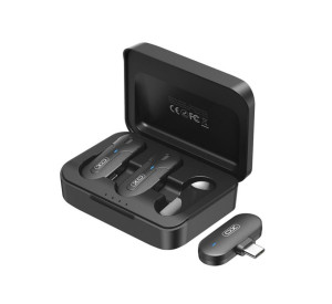 Мікрофон петличний 2в1 XO MKF09A з роз'ємом Type-C black